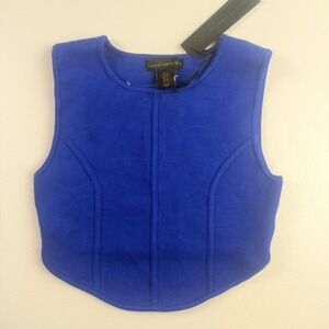 NWT House of Harlow 1960  Crop Top Sleeveless Knit Royal Blue Size X-Small‎